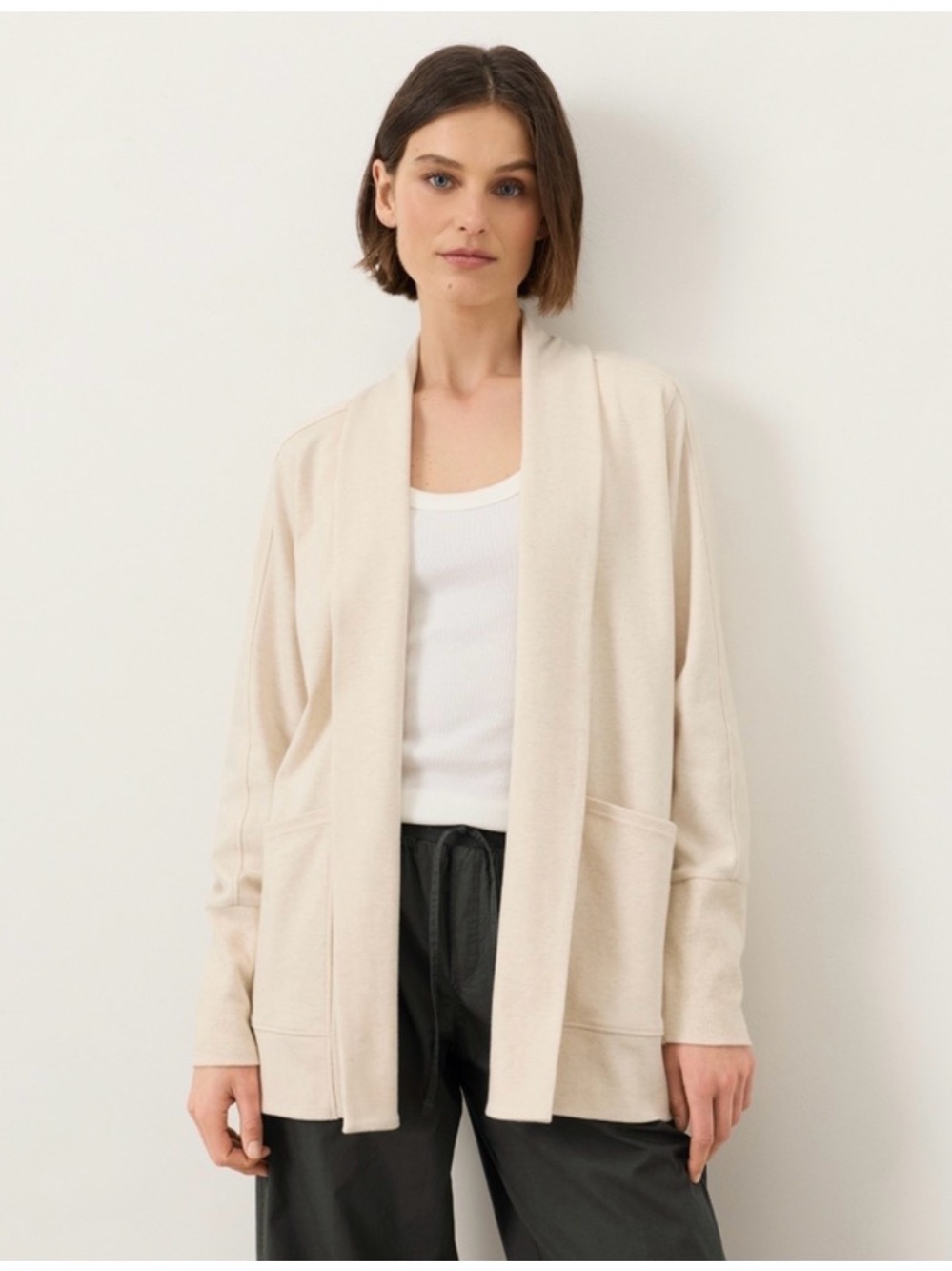 Pact Organic Cotton Airplane Wrap Cardigan - Cream Heather Size XXL NWOT